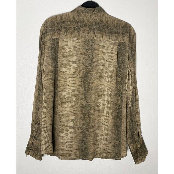 Lafayette 148 Womens Julianne Python Snake Print Silk Blend Button Up Blouse Top - Picture 3 of 6